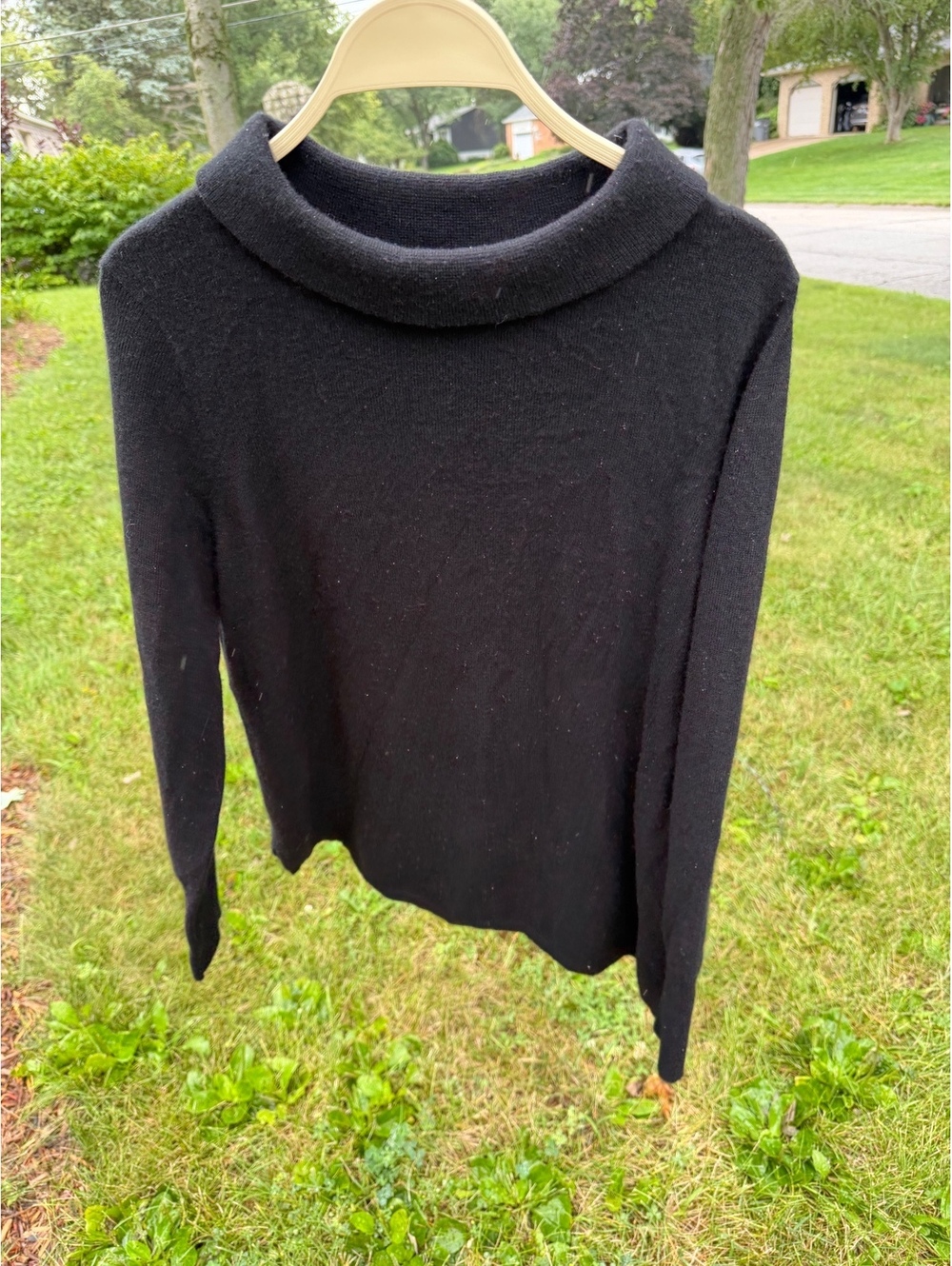 Women's 100% Cashmere Black Talbots Sweater 90s Minimalist Quiet Luxury Clean L